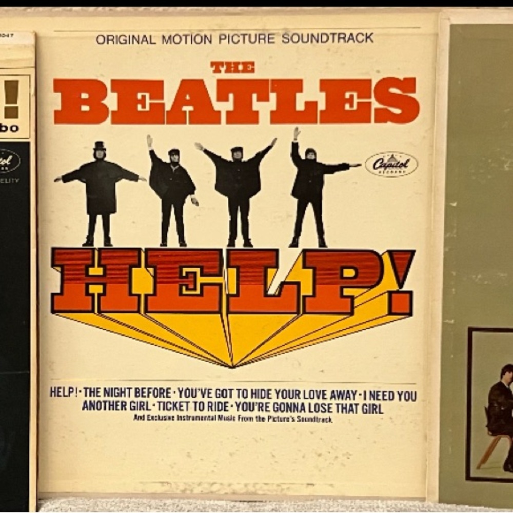 The Beatles 3 soundtrack vinyl records in original jackets